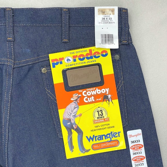 Wrangler Other - Wrangler Jeans 13MWZ Mens 36x33 Cowboy Cut Rigid Denim NWT Rodeo Ranchwear Work